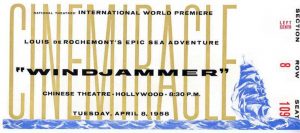 Билет на фильм «Windjammer: The Voyage Of The Christian Radich» в Китайский театр.