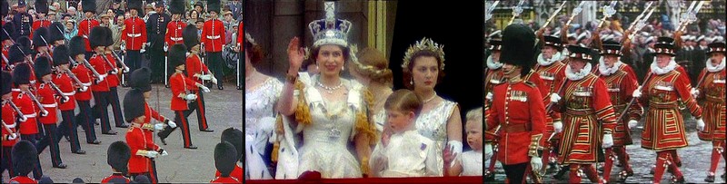 Цветные кадры по трехпленочной системе «Technicolor» (Процесс №4) из документального фильма «Coronation of Queen Elizabeth II» (Коронация Королевы Элизабет II) (1952)