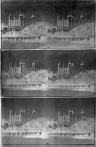 Цветоделенные негативы стереопары с видом Лондона 1898 года Фредерика Айвса