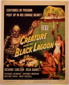 Афиша к фильму "The Creature from the Black Lagoon" (Создание из Чёрной лагуны / Тварь из черной лагуны) (1954)