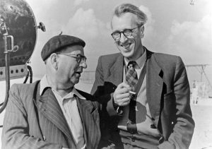 Кабалевский Д.Б. и режиссер Г. Рошаль во время съемок фильма «Сестры» (1956)