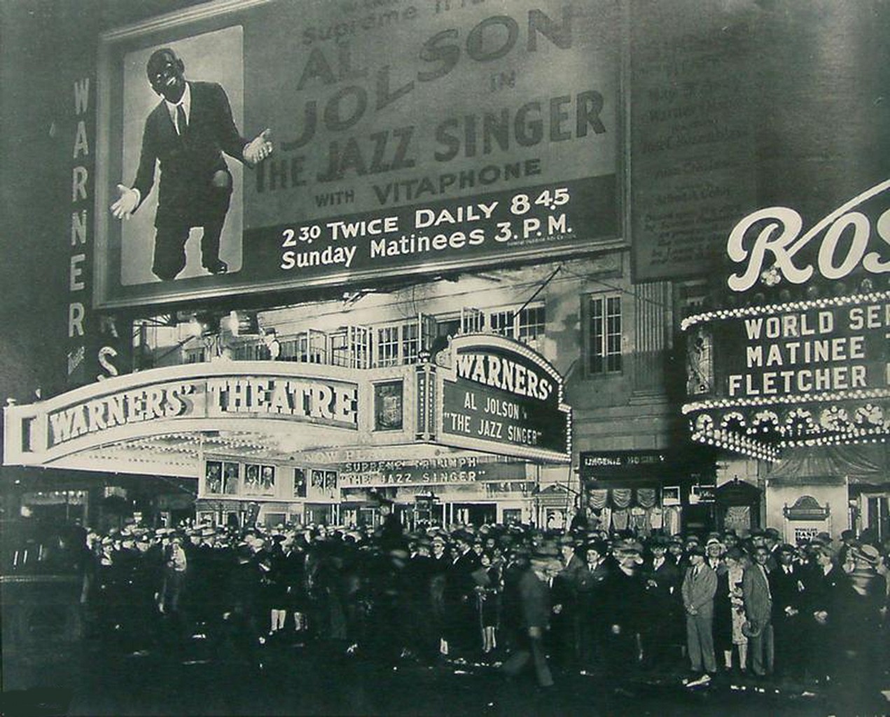 Премьера в «Уорнерс Театр» ( Warners' Theater) в Нью-Йорке (New York) 6 октября 1927 года. the jazz singer